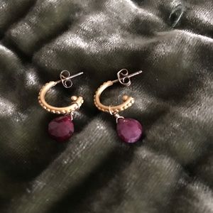 Gold bead drop earrings